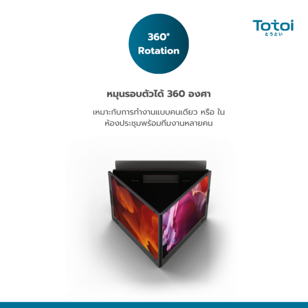 TOTOI Dual Pro Monitor - จอเสริมโน้ตบุ๊ก 2 จอ พกพาได้ 15.6 นิ้ว ใช้ได้กับ Mac/Windows จอพับได้ - Aluminium แข็งแรงเบา
